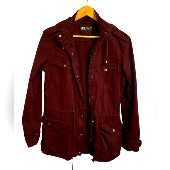 Burgundy Buffalo David Britton womens Jacket XS/TP cotton Rayon blend - Picture 1 of 5